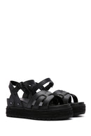 Women's Black Ankle Strap Thick Soled Sandals | Derimod