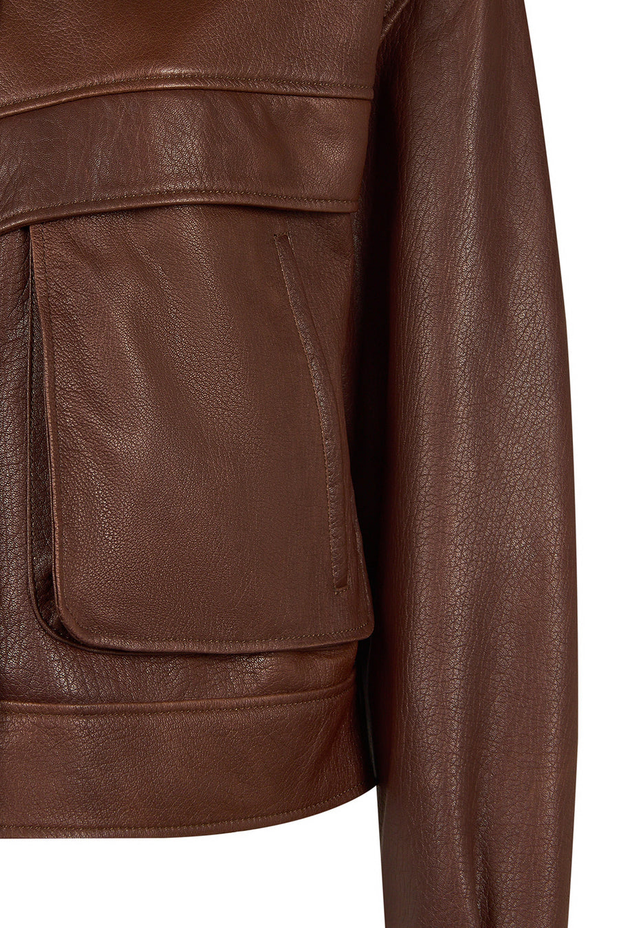 Margot Woman Whiskey Short Collar Fur Leather Jacket