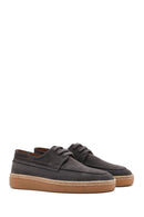 Men's Gray Lace-up Suede Leather Casual Shoes | Derimod