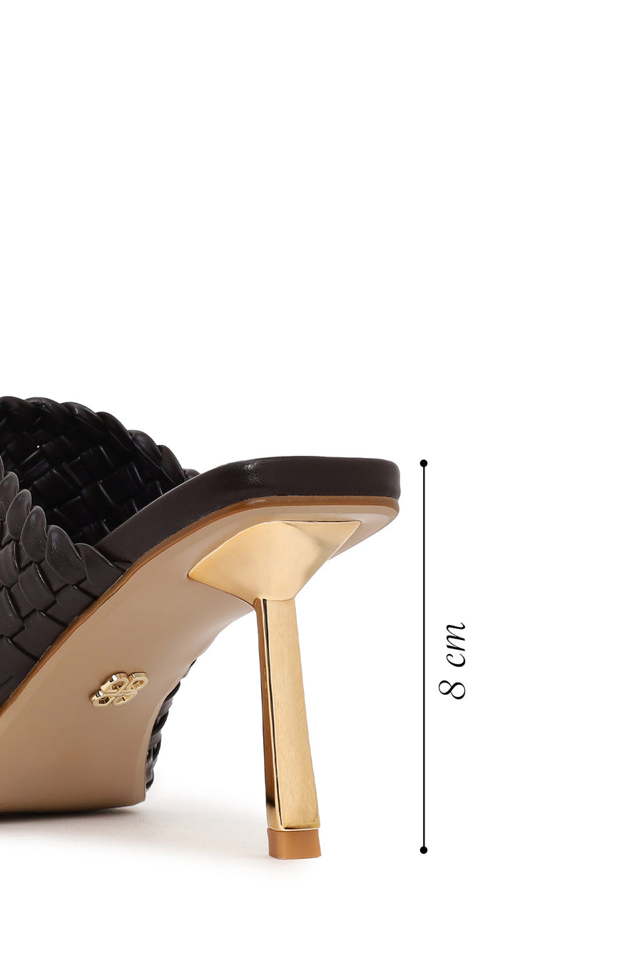 Woman Brown Braided Thin-Heeled Slipper