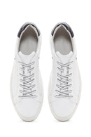 Men's White Large Size Leather Sneaker | Derimod