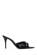 Woman Black Thin-Heeled Patent Leather Leather Slipper | Derimod