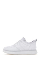 Men's White Leather Thick Soled Sneaker | Derimod