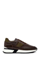Men's Brown Lace-Up Thick-Soled Leather Casual Sneaker | Derimod