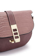 Women's Pink Long Strap Crocodile Patterned Shoulder Bag | Derimod