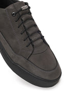 Male Gray Lace-up Thick-soled Nubuck Leather Casual Sneaker | Derimod