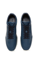 Erkek Lacivert Deri Sneaker | Derimod