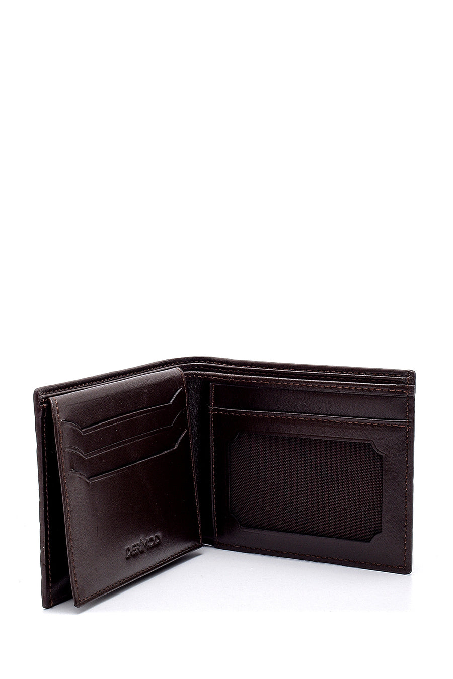 Men's Brown Leather Knitted Pattern Wallet