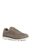 Geox Men's Mink Spherica Ec12 Lace-up Suede Leather Casual Sneaker | Derimod