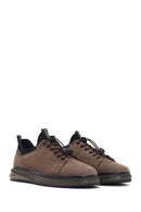 Men's Mink Lace-up Thick-Sole Leather Casual Sneaker | Derimod