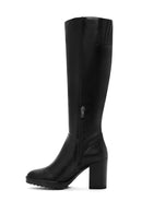 Women's Black Thick Heeled Zippered Boots | Derimod