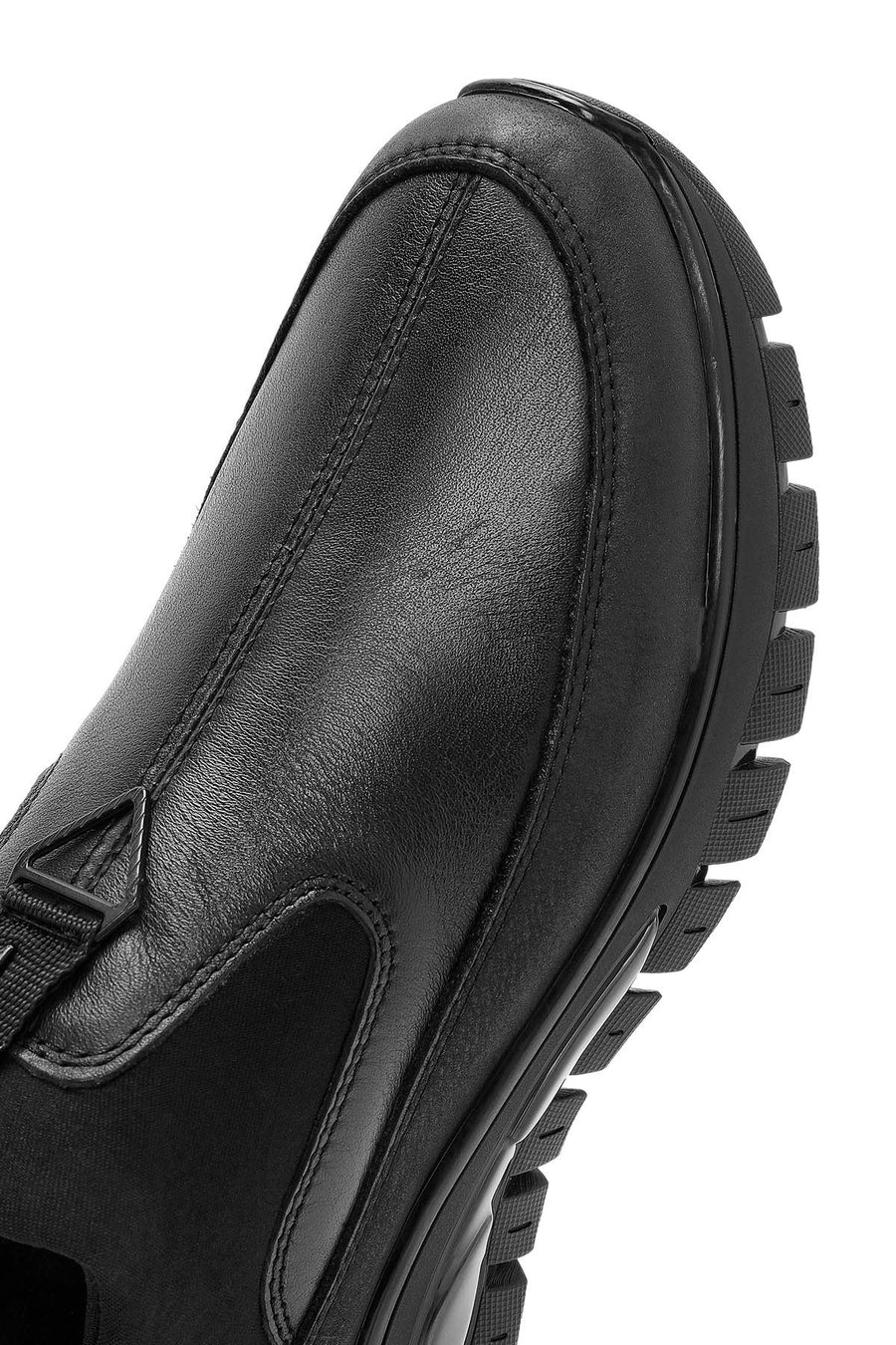Men's Black Leather Comfort Loafer