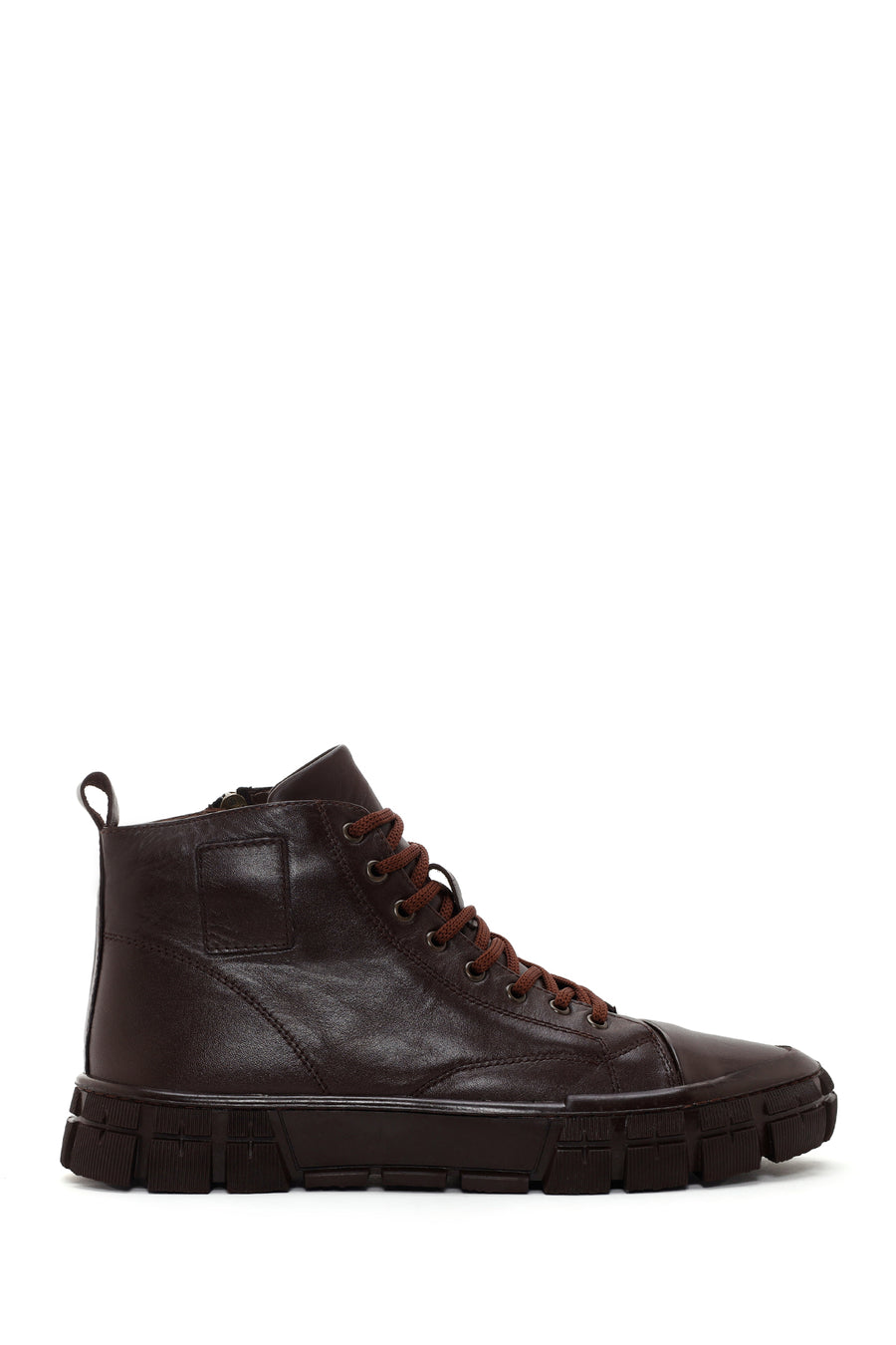 Men's Brown Leather High Top Sneaker 23WFD631718 | Derimod