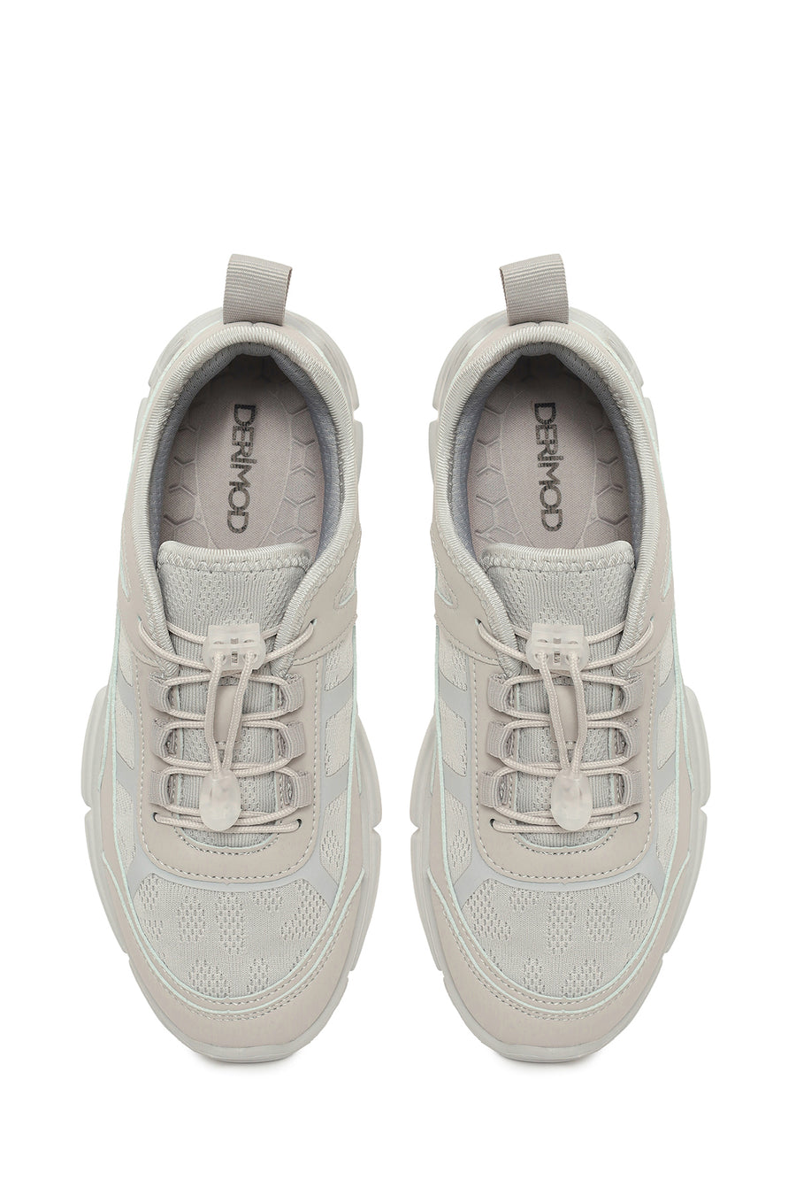 Woman Grey Lace-Up Chunky Sole Sneakers