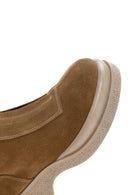 Women's Tan Suede Leather Zippered Thick Soled Casual Boots | Derimod