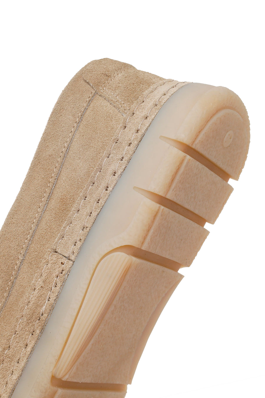 Men's Beige Chunky Suede Leather Loafers