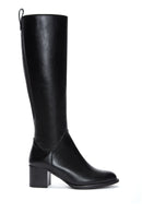 Women's Black Zippered Chunky Heel Boots | Derimod