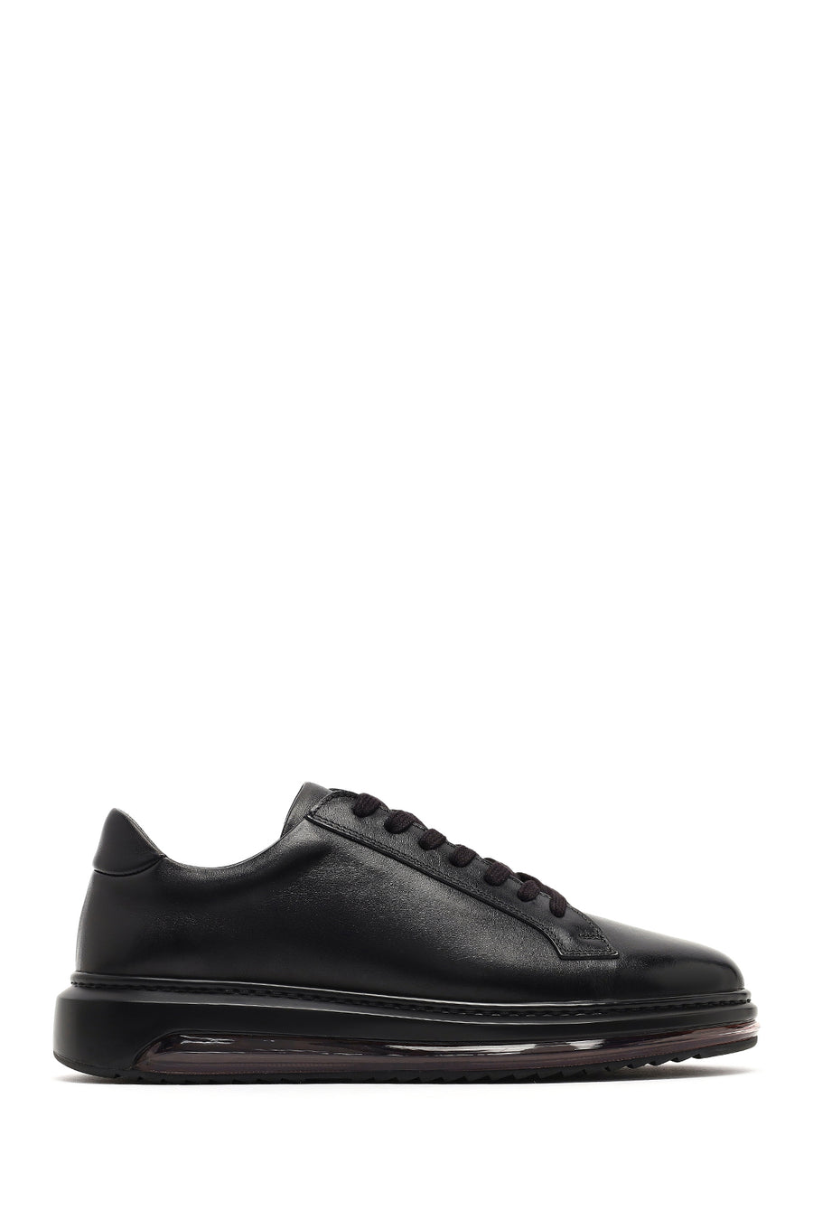 Erkek Siyah Bağcıklı Deri Sneaker 25WFD631018 | Derimod