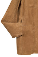 Osimhen Male Beige Suede Leather Shirt Jacket | Derimod