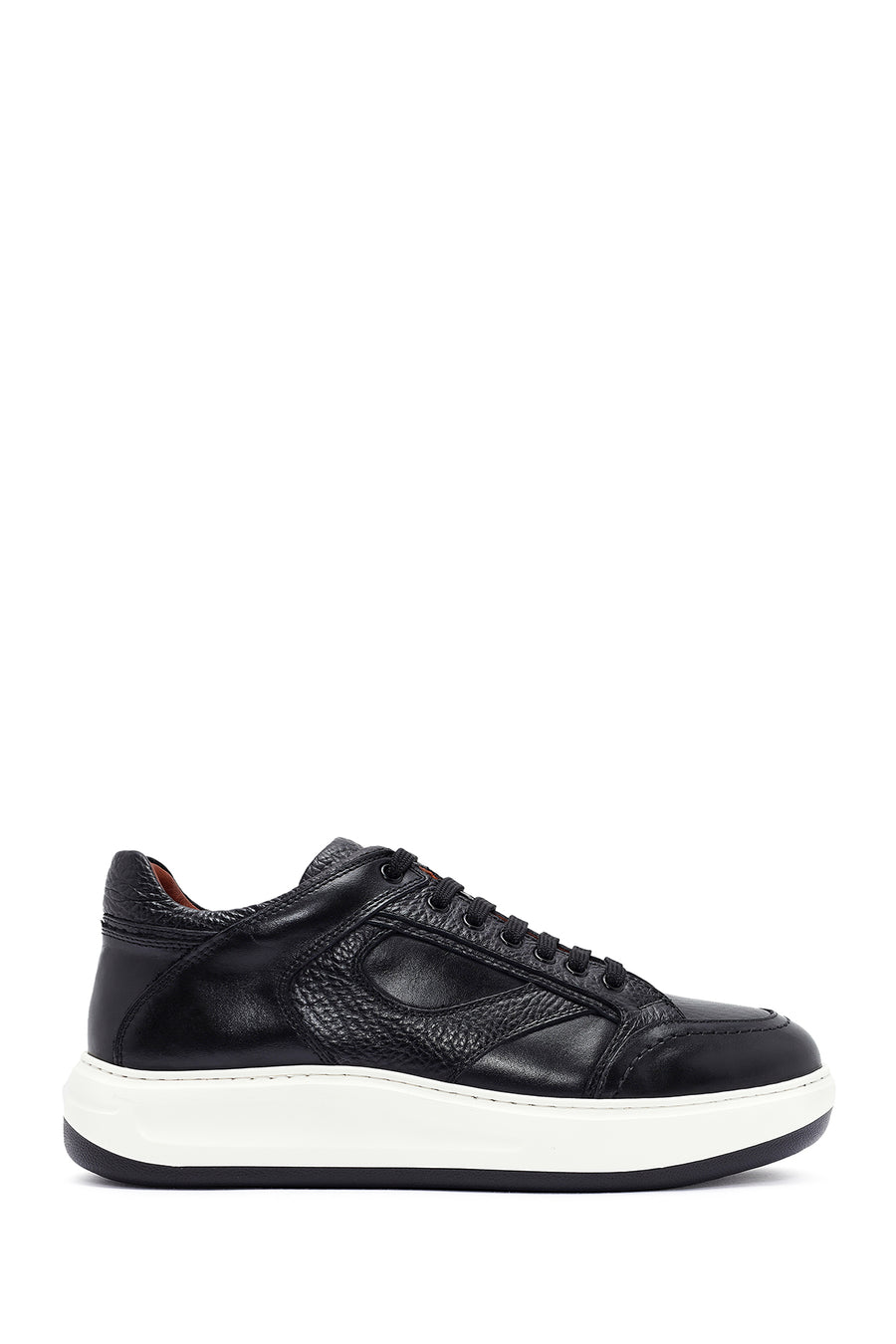 Men's Black Lace-up Leather Sneaker 24WFD724414 | Derimod