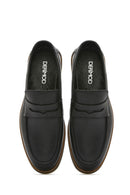 Men's Black Leather Casual Loafer | Derimod