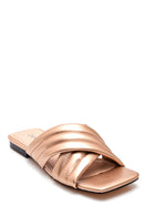 Women's Gold Metallic Slippers | Derimod