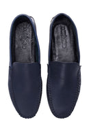 Erkek Lacivert Deri Casual Loafer | Derimod