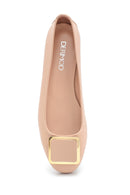 Women's Beige Buckle Ballerinas | Derimod