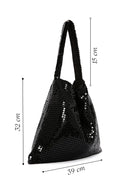 Women's Black Metal Patterned Shoulder Bag | Derimod