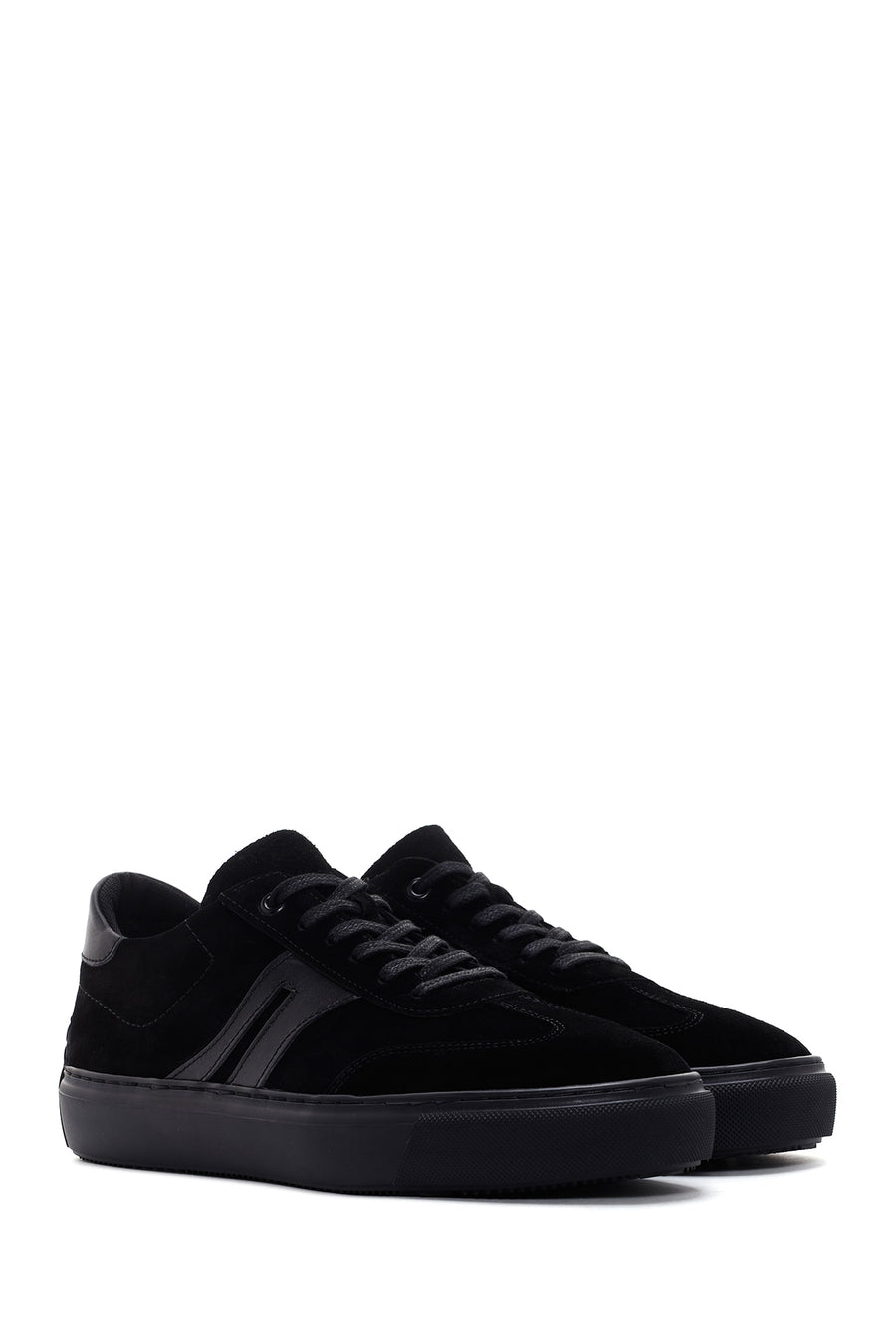 Men's Black Suede Leather Sneaker