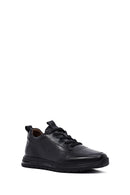 Erkek Siyah Bağcıklı Deri Casual Sneaker | Derimod