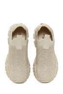 Women's Beige Stone Thick Soled Sneaker | Derimod