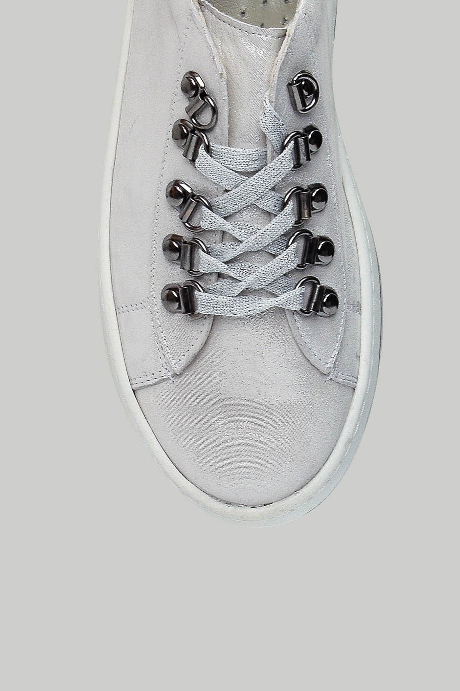 High Sole Silver Women's Leather Sneaker