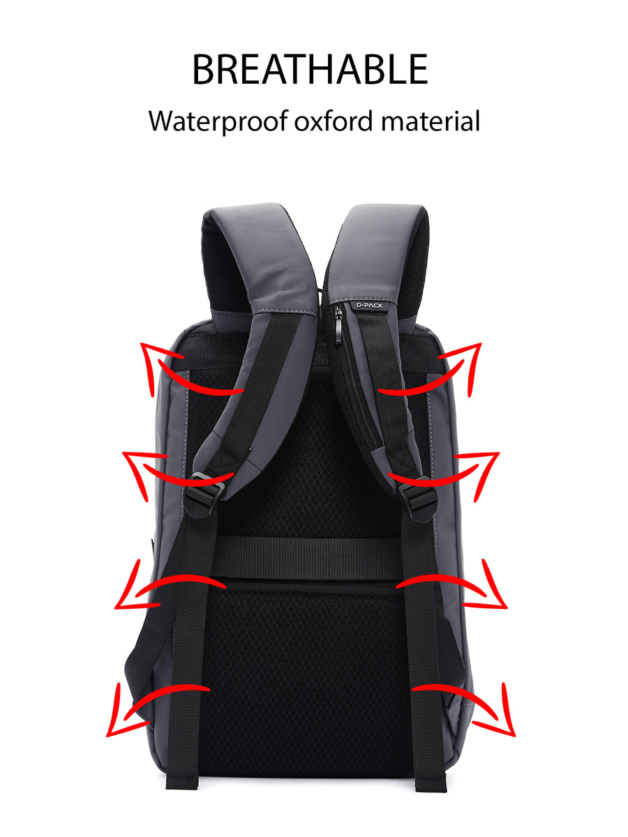 D-Pack Unisex Gri Teknolojik Kumaş Hardcase Sırt Çantası