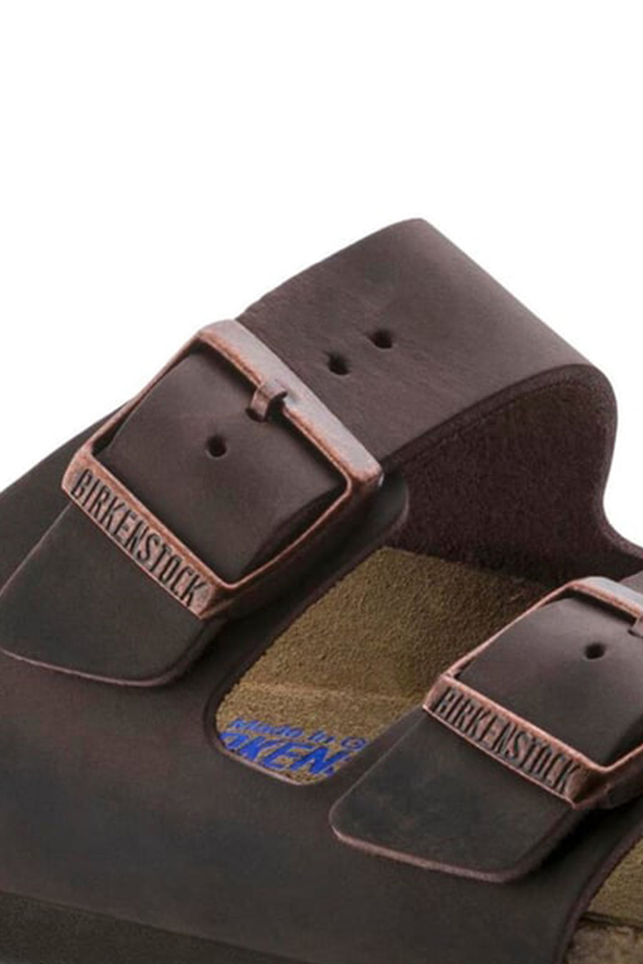 Birkenstock Men's Mink Nubuck Leather Double Buckle Flat Arizona Slippers