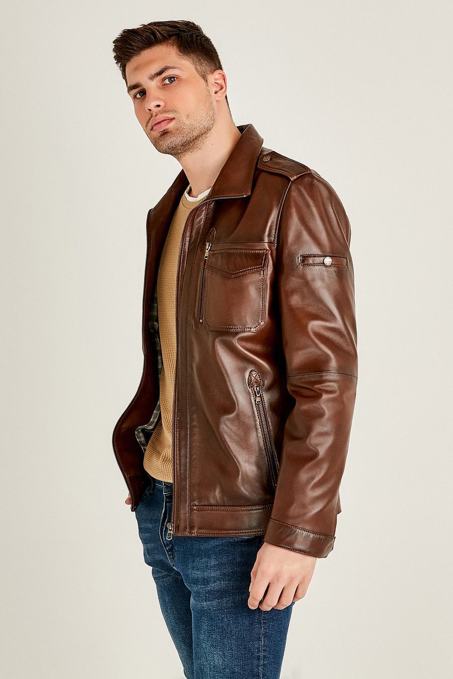 Philip Men's Leather Jacket