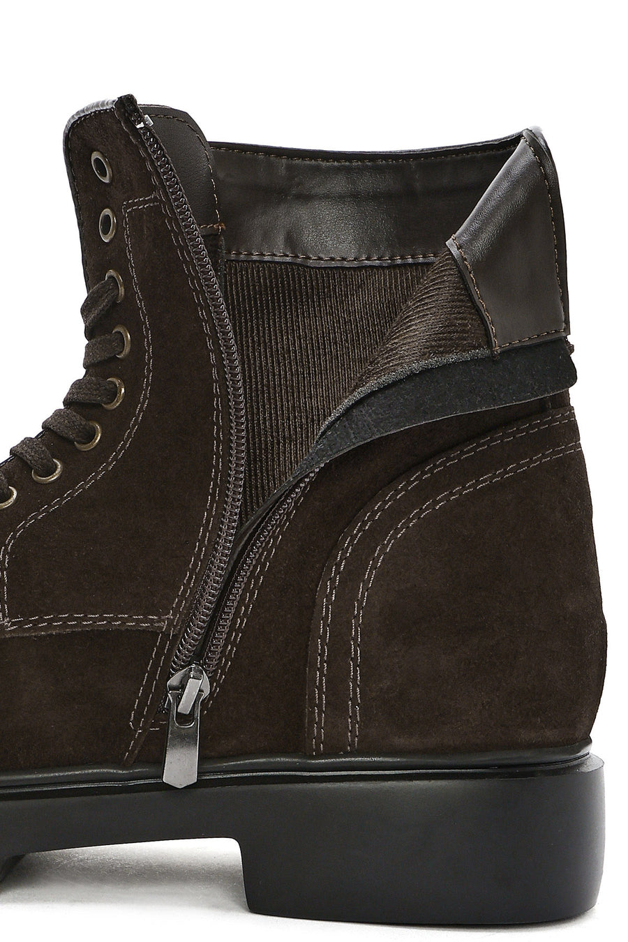 
Men's Brown Zippered Suede Leather Boot
