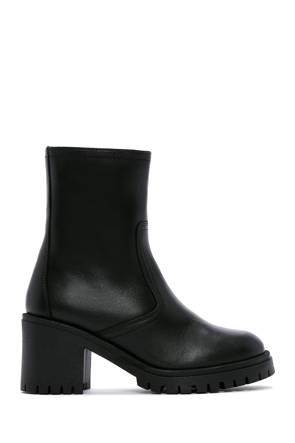 Women's Black Leather Heeled Boots 23WFD235218 | Derimod