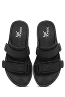 Women's Black Strappy Thick Soled Jelly Slippers | Derimod