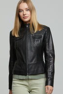 Glory Women's Leather Jacket | Derimod