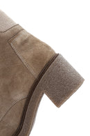 Women's Beige Suede Leather Boots | Derimod