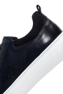 Men's Navy Blue Leather Sneaker | Derimod