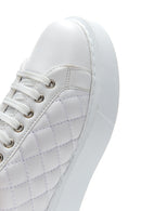 Women's White Thick Sole Quilted Sneaker | Derimod