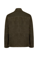 Ruiz Male Green Suede Leather Jacket | Derimod
