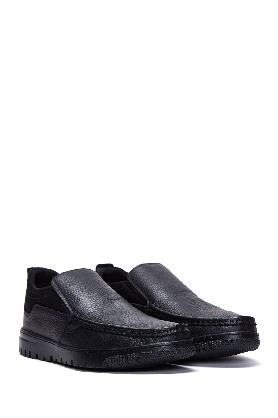 Men's Black Leather Casual Loafer