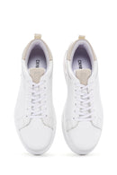 Men's White Lace-Up Leather Sneaker | Derimod