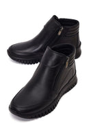 Woman Black Zip Closure Leather Comfort Boots | Derimod