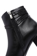 Women's Black Zippered Chunky Heel Boots | Derimod