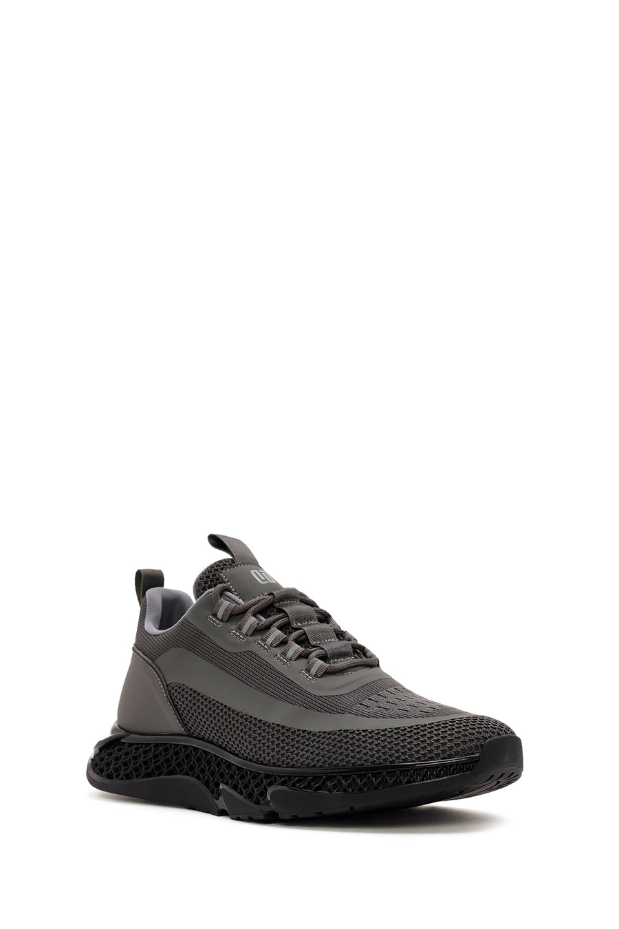 Derimod Zero Men's Grey Thick-Soled Laced Fabric Sneaker