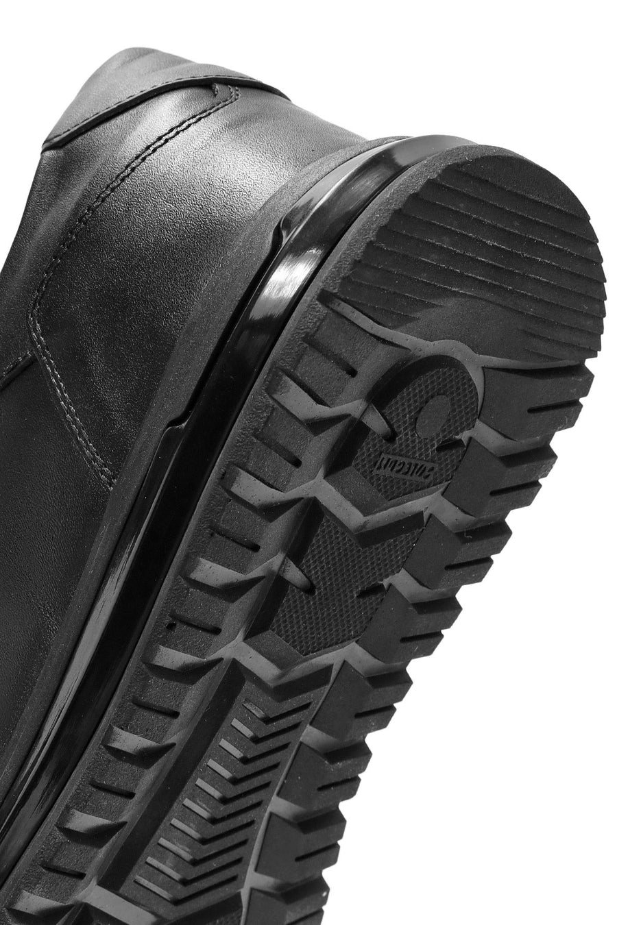 Erkek Siyah Bağcıklı Deri Casual Sneaker